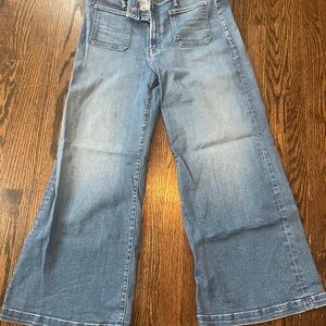 EUC MOTHER Hustler Roller Patch Pocket Sneak Wide-Leg Jeans